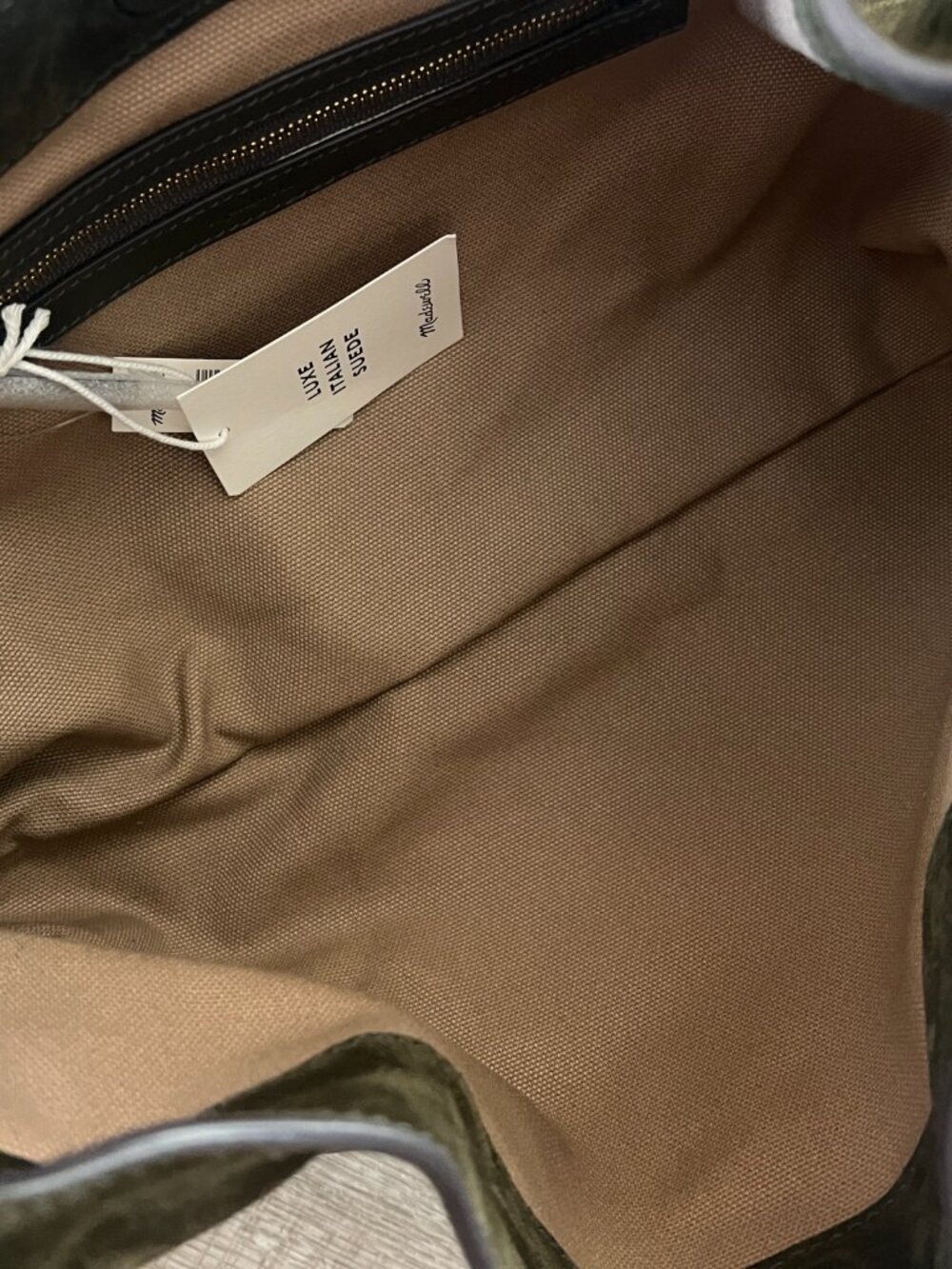 Madewell Mylie Suede Shoulder Hobo Bag in Olive Green - Picture 4 of 6